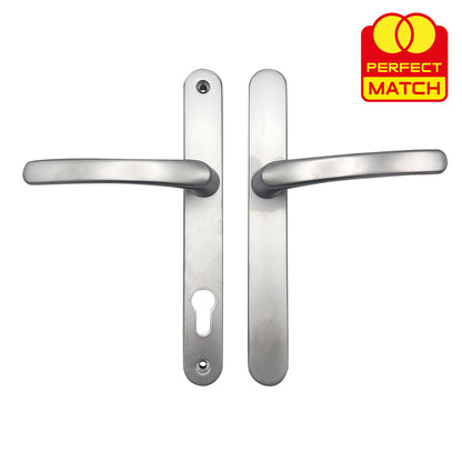 Blank External Lever Lever French Door Multipoint Handles – 92mm PZ Sprung 215mm Screw Centres
