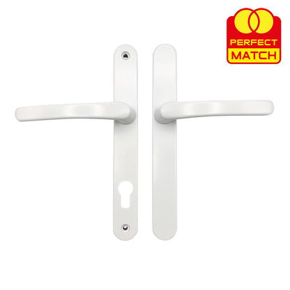 Blank External Lever Lever French Door Multipoint Handles – 92mm PZ Sprung 215mm Screw Centres