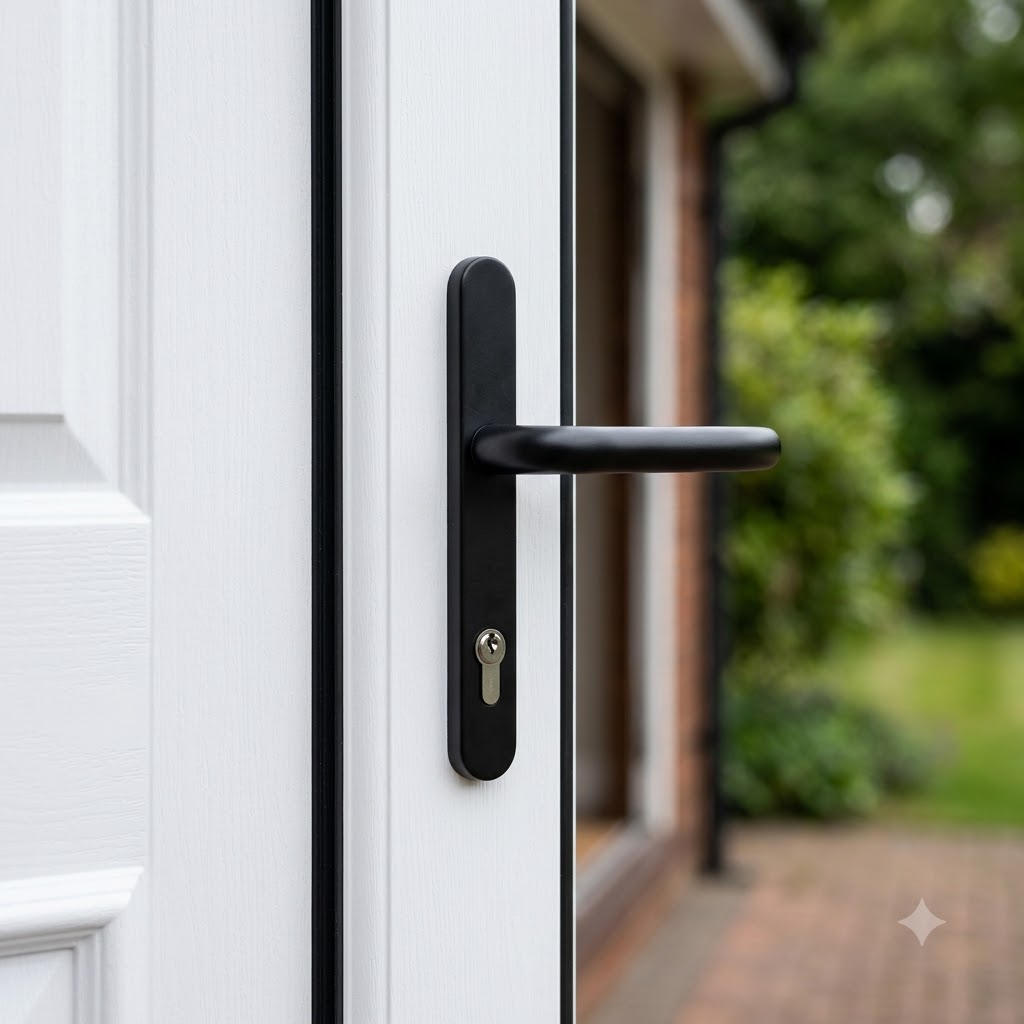 DDA/EA Compliant Lever Lever UPVC Multipoint Door Handles - 92mm PZ Sprung 210mm Screw Centres