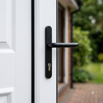 DDA/EA Compliant Lever Lever UPVC Multipoint Door Handles - 92mm PZ Sprung 210mm Screw Centres
