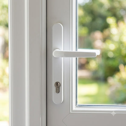 DDA/EA Compliant Lever Lever UPVC Multipoint Door Handles - 92mm PZ Sprung 210mm Screw Centres