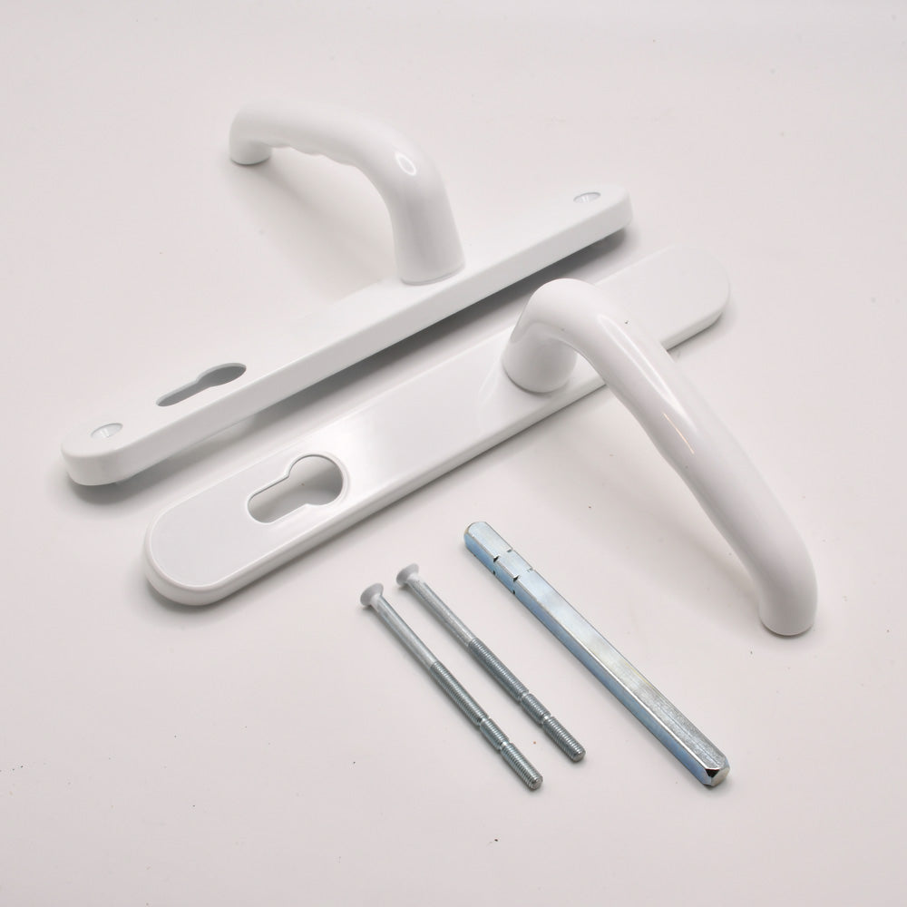 DDA/EA Compliant Lever Lever UPVC Multipoint Door Handles - 92mm PZ Sprung 210mm Screw Centres