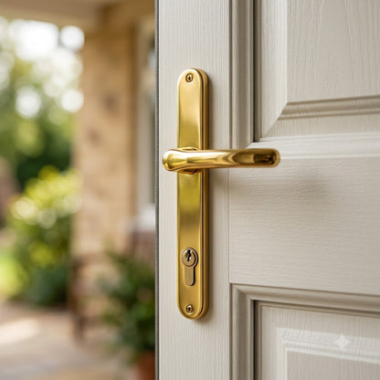 Lever UPVC Multipoint Door Handles - 117mm PZ - Sprung - 237mm Screw Centres - 267mm Backplate