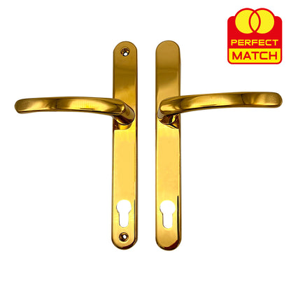 Lever UPVC Multipoint Door Handles - 117mm PZ - Sprung - 237mm Screw Centres - 267mm Backplate
