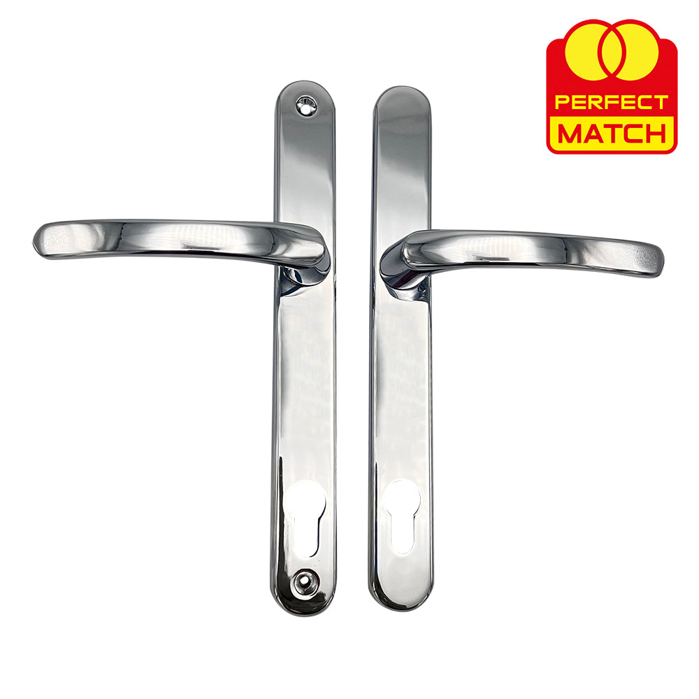 Lever UPVC Multipoint Door Handles - 117mm PZ - Sprung - 237mm Screw Centres - 267mm Backplate