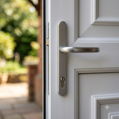 Lever UPVC Multipoint Door Handles - 117mm PZ - Sprung - 237mm Screw Centres - 267mm Backplate