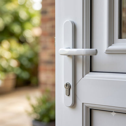 Lever UPVC Multipoint Door Handles - 117mm PZ - Sprung - 237mm Screw Centres - 267mm Backplate