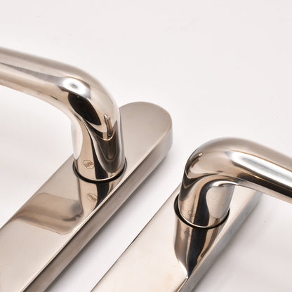Grade 304 Stainless Steel Lever Lever UPVC Multipoint Door Handles - 92mm PZ Sprung 122mm Screw Centres