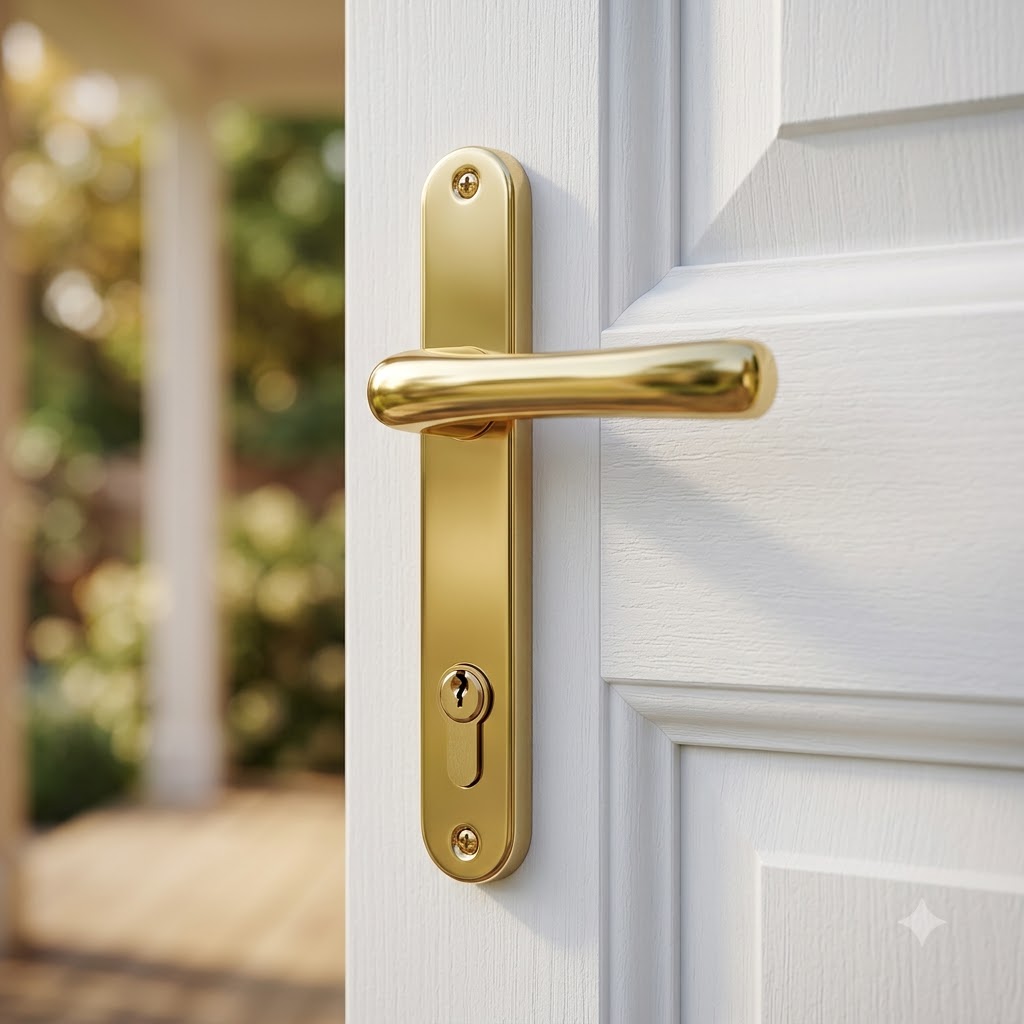 Grade 304 Stainless Steel Lever Lever UPVC Multipoint Door Handles - 92mm PZ Sprung 210mm Screw Centres