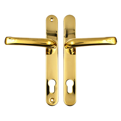 Grade 304 Stainless Steel Lever Lever UPVC Multipoint Door Handles - 92mm PZ Sprung 210mm Screw Centres