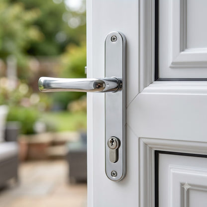 Grade 304 Stainless Steel Lever Lever UPVC Multipoint Door Handles - 92mm PZ Sprung 210mm Screw Centres