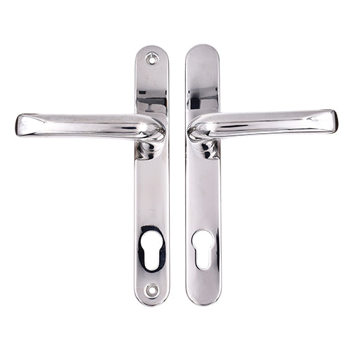 Grade 304 Stainless Steel Lever Lever UPVC Multipoint Door Handles - 92mm PZ Sprung 210mm Screw Centres