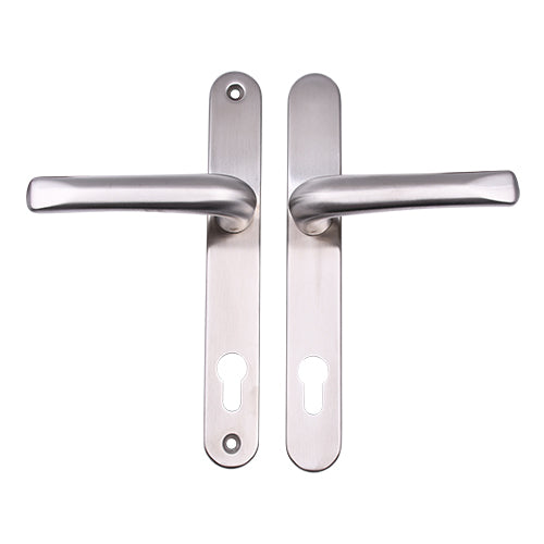 Grade 304 Stainless Steel Lever Lever UPVC Multipoint Door Handles - 92mm PZ Sprung 210mm Screw Centres