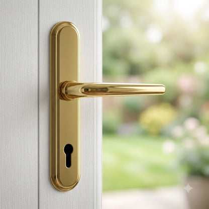 Moveable Pad Offset UPVC Multipoint Door Handles - 92/62mm PZ - Sprung - 264mm Screw Centres