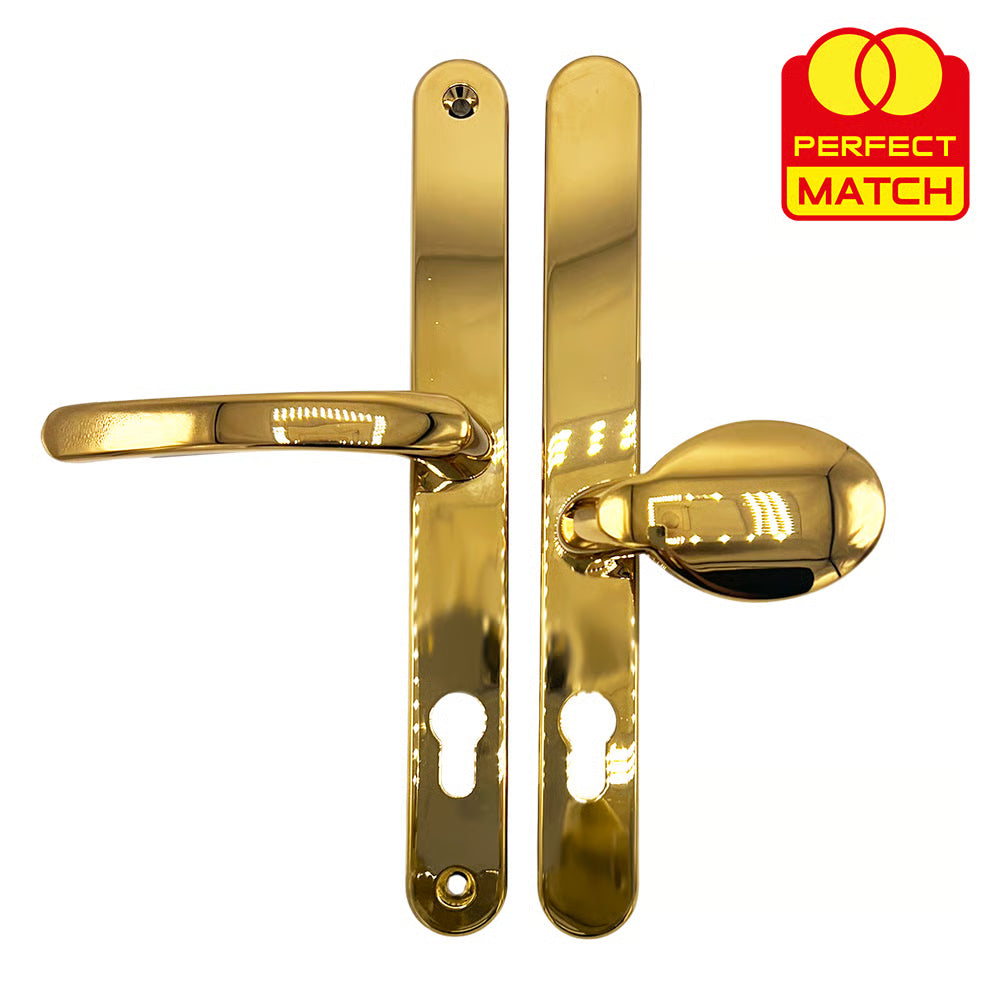 Moveable Pad Offset UPVC Multipoint Door Handles - 92/62mm PZ - Sprung - 264mm Screw Centres