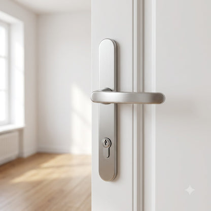 Moveable Pad Offset UPVC Multipoint Door Handles - 92/62mm PZ - Sprung - 264mm Screw Centres