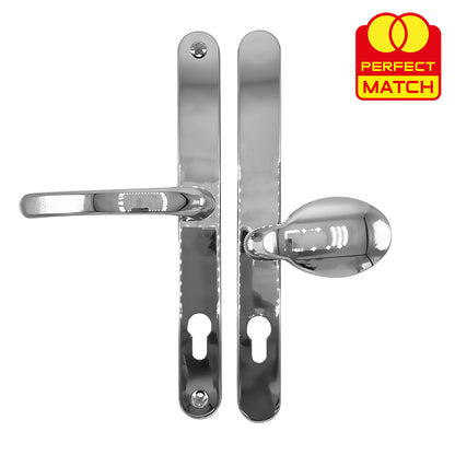 Moveable Pad Offset UPVC Multipoint Door Handles - 92/62mm PZ - Sprung - 264mm Screw Centres