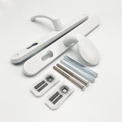Moveable Pad Offset UPVC Multipoint Door Handles - 92/62mm PZ - Sprung - 264mm Screw Centres