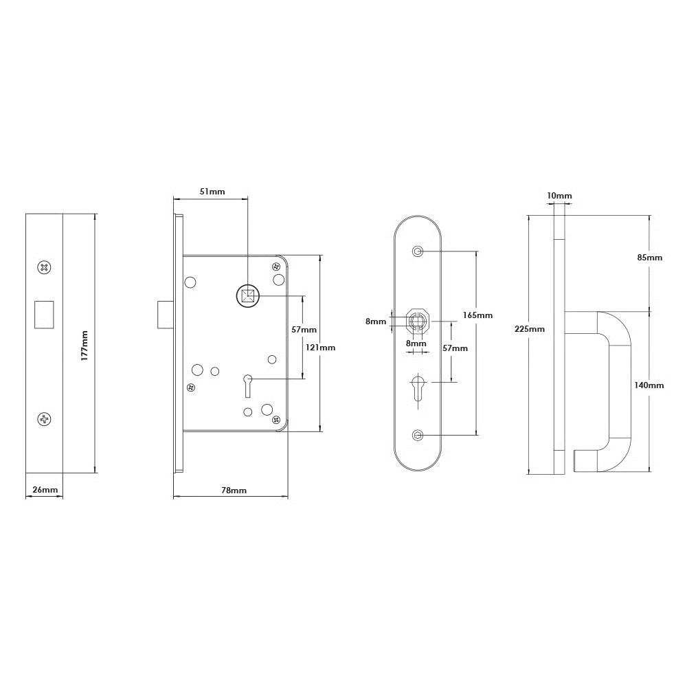 NKS Reversible Disabled Bathroom Lockset (Radar Type)