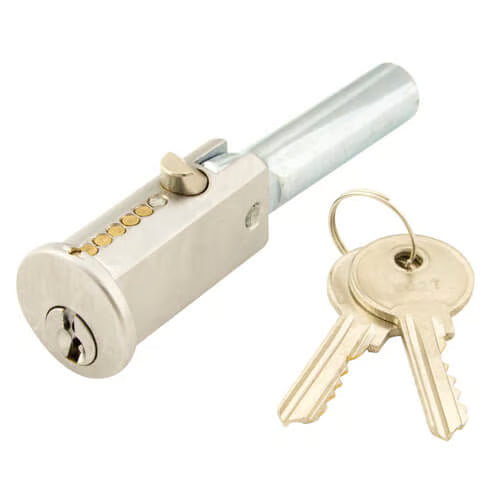 Roller Shutter Bullet Lock - Round Face 24mm Diameter With Flat Sides