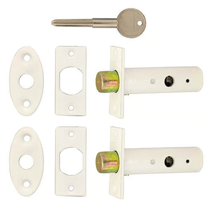 Mortice (Rack) Spline (Star) Key Door Bolts - 2 Bolts 1 Key - 32mm Backset