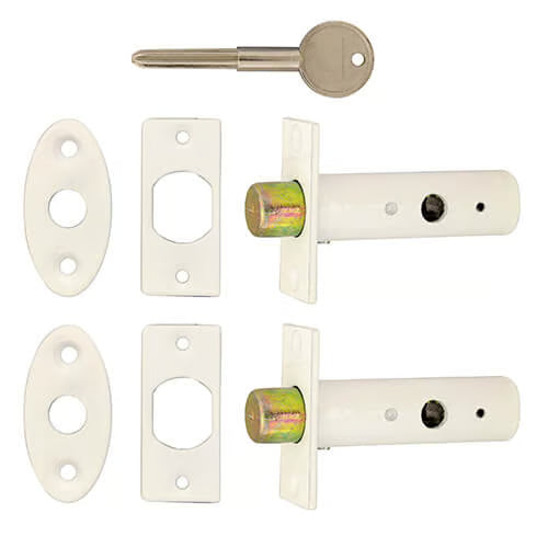 Mortice (Rack) Spline (Star) Key Door Bolts - 2 Bolts 1 Key - 32mm Backset