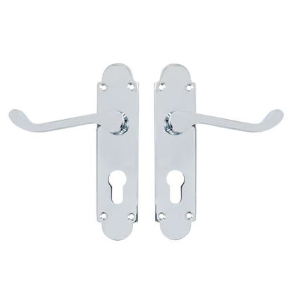 Regent Scroll Lever Handle on Plate Door Furniture