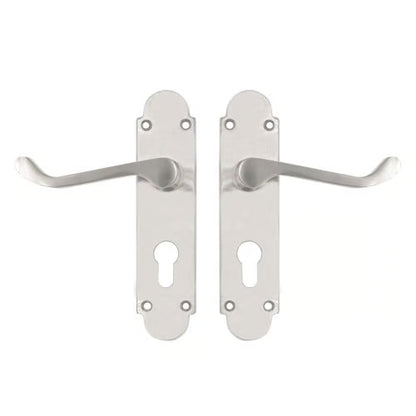 Regent Scroll Lever Handle on Plate Door Furniture
