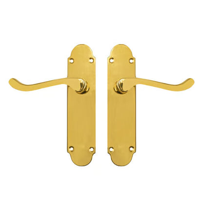Regent Scroll Lever Handle on Plate Door Furniture