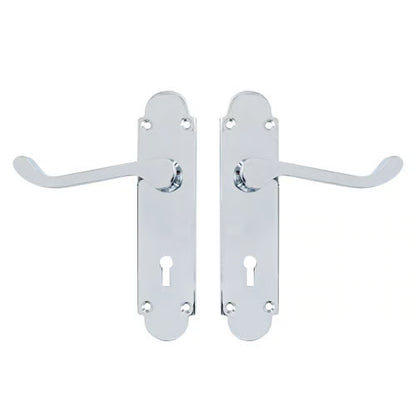 Regent Scroll Lever Handle on Plate Door Furniture