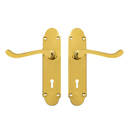 Regent Scroll Lever Handle on Plate Door Furniture
