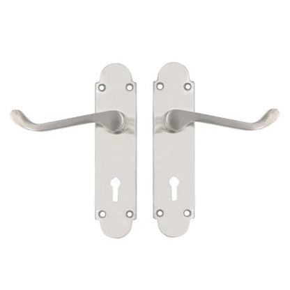 Regent Scroll Lever Handle on Plate Door Furniture
