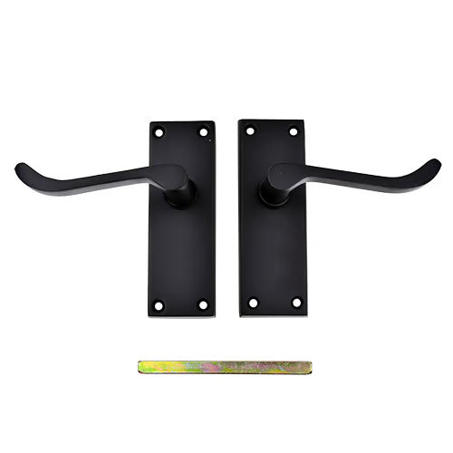 Black Victorian Scroll Lever On Plate Furniture