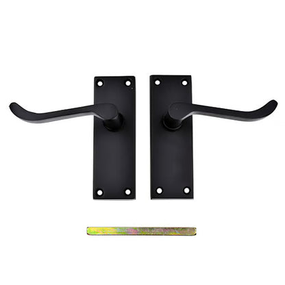 Black Victorian Scroll Lever On Plate Furniture