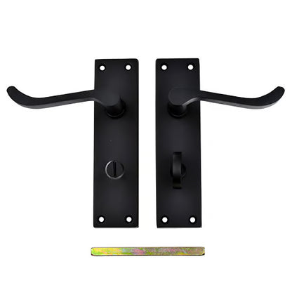 Black Victorian Scroll Lever On Plate Furniture