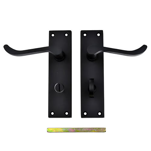 Black Victorian Scroll Lever On Plate Furniture