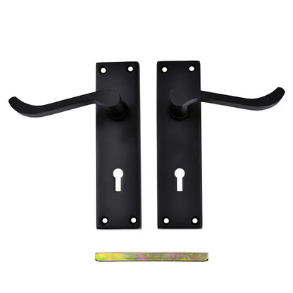 Black Victorian Scroll Lever On Plate Furniture