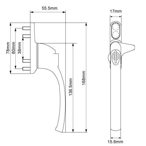 Locking Cockspur Window Handles