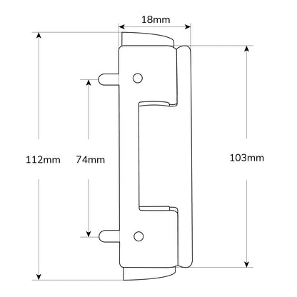 UPVC Butt Hinge 112mm