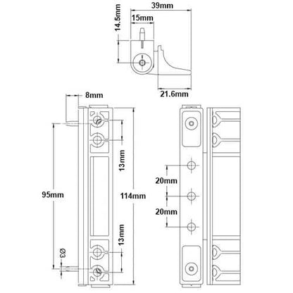 UPVC Butt Hinge - 115mm