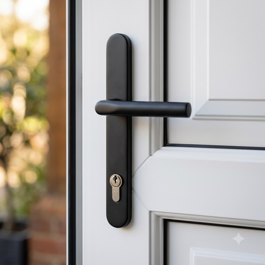 TS007 2* Lever Pad UPVC Multipoint Door Handles - 92/62mm PZ Sprung 211mm Screw Centres