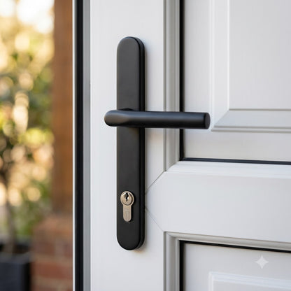 TS007 2* Lever Pad UPVC Multipoint Door Handles - 92/62mm PZ Sprung 211mm Screw Centres