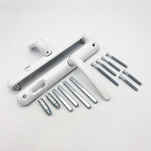 TS007 2* Lever Pad UPVC Multipoint Door Handles - 92/62mm PZ Sprung 211mm Screw Centres