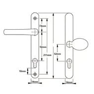 TS007 2* Lever Pad UPVC Multipoint Door Handles - 92/62mm PZ Sprung 211mm Screw Centres