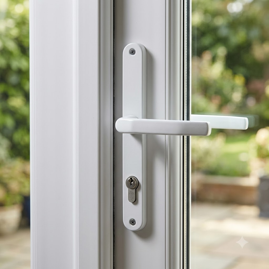 Pad UPVC Multipoint Adjustable Door Handles - 62-95mm PZ Sprung 260mm Screw Centres