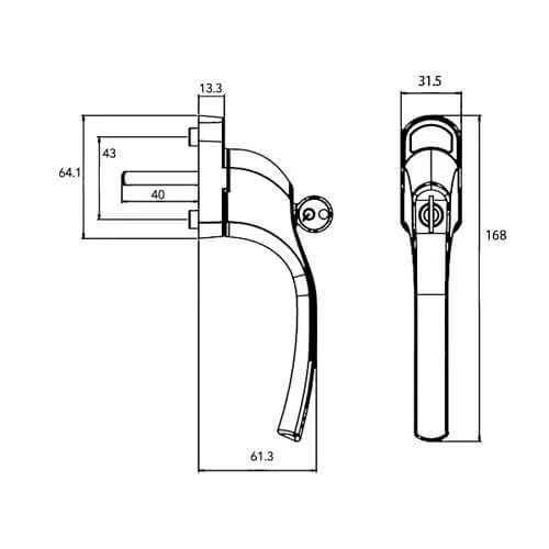 BT Locking Window Handle