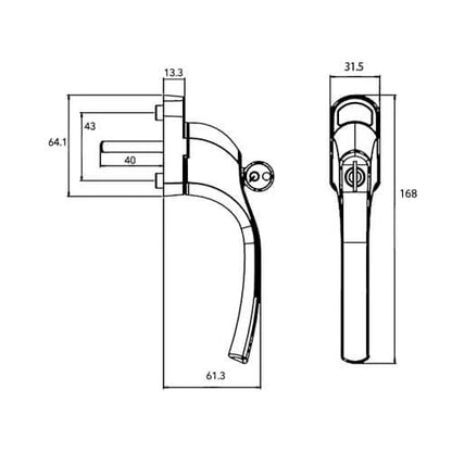 BT Locking Window Handle