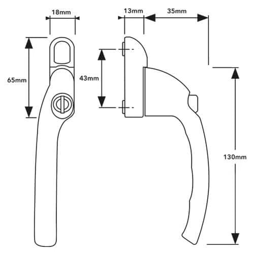 V-WIN Offset Locking Espag UPVC Window Handles