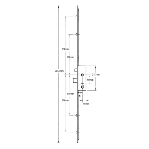 Latch Deadbolt 4 Rollers Split Spindle Multipoint Door Lock