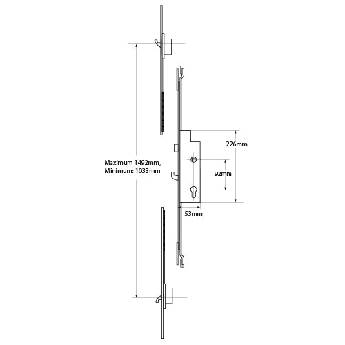 Lite Latch, 3 Hook, Lift Lever Repair Multipoint Door Lock